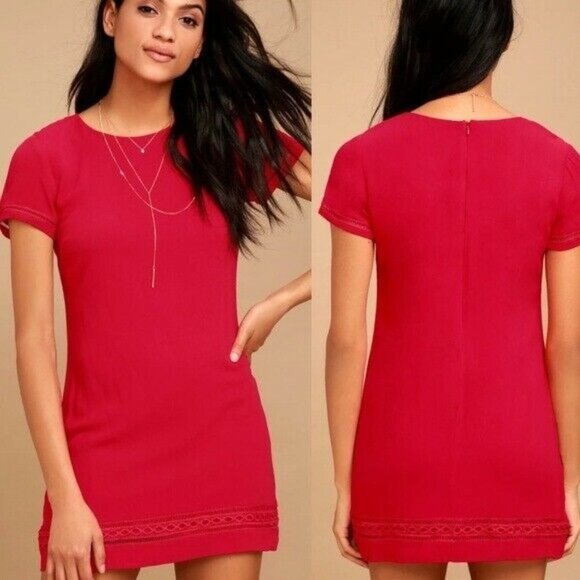 Lulus Perfect Time Shift Dress in‎ Red Size Small - Picture 2 of 7